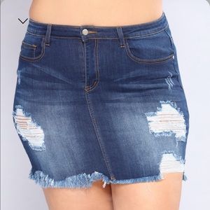 Ripped Jean Skirt